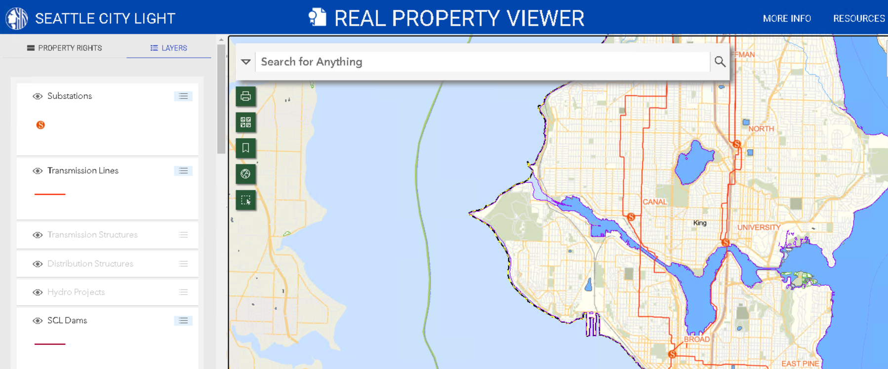 Seattle City Light Real Property Viewer screenshot